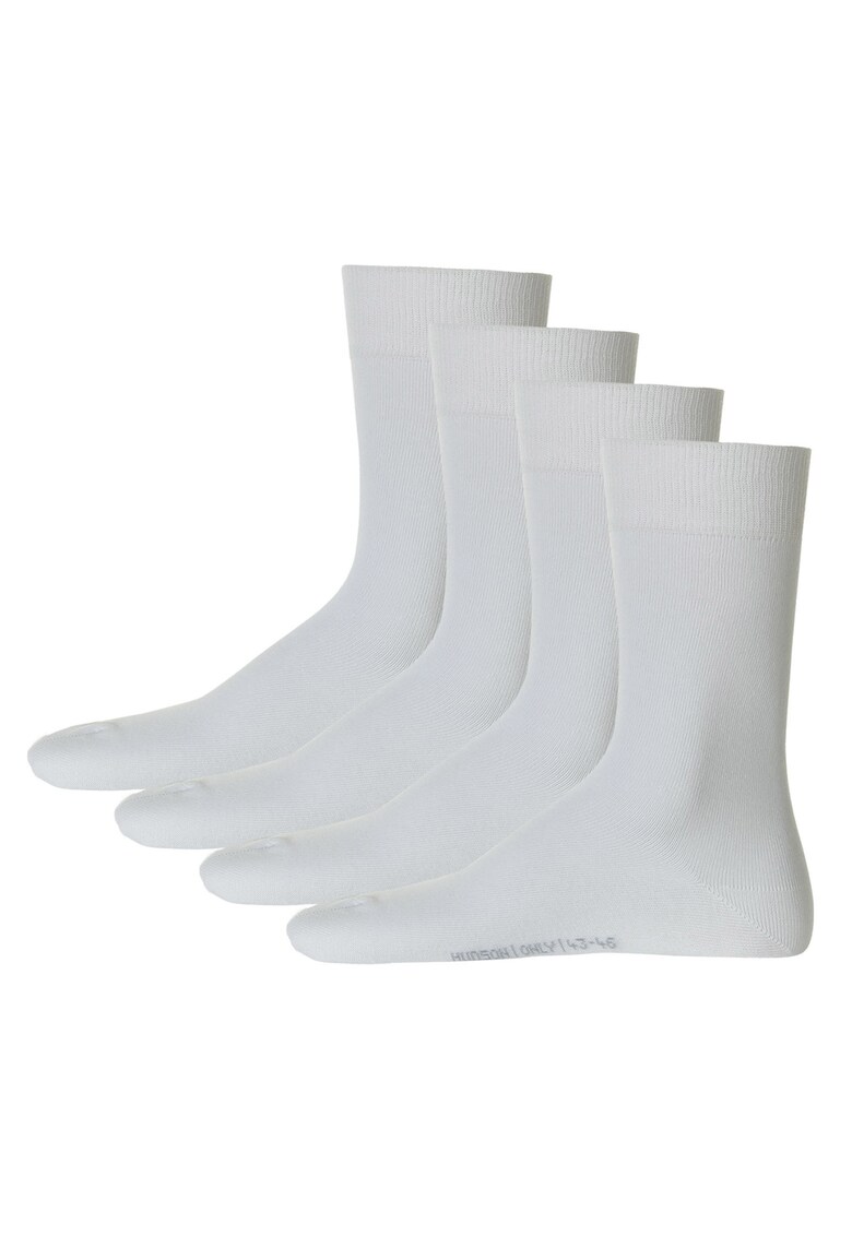 Set de sosete lungi cu model uni - 4 perechi - Alb