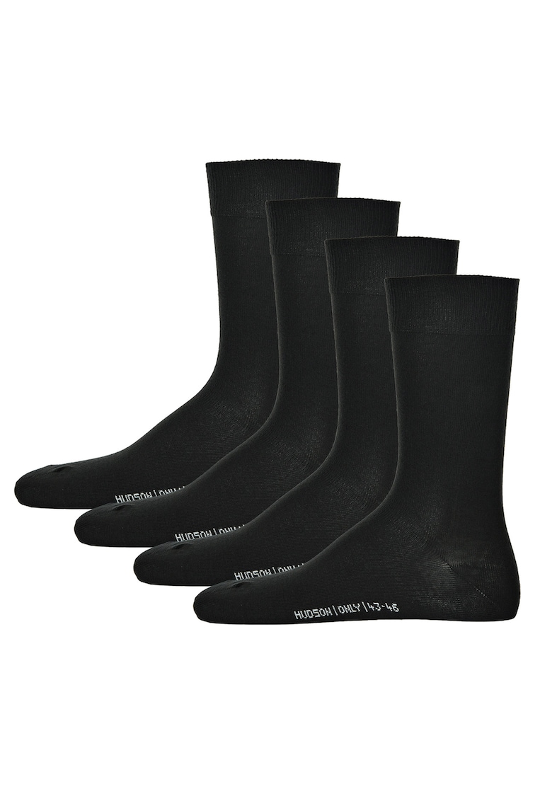 Set de sosete lungi cu model uni - 4 perechi - Negru