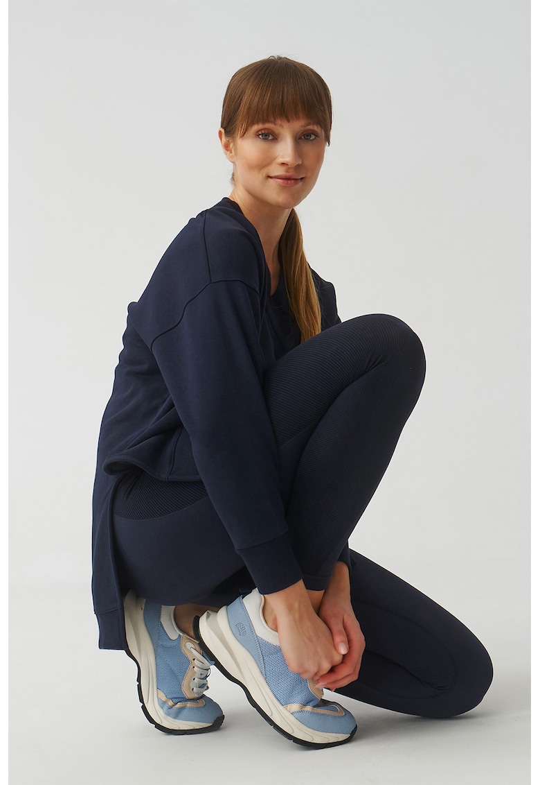 Bluza de trening cu decolteu in V - Bleumarin