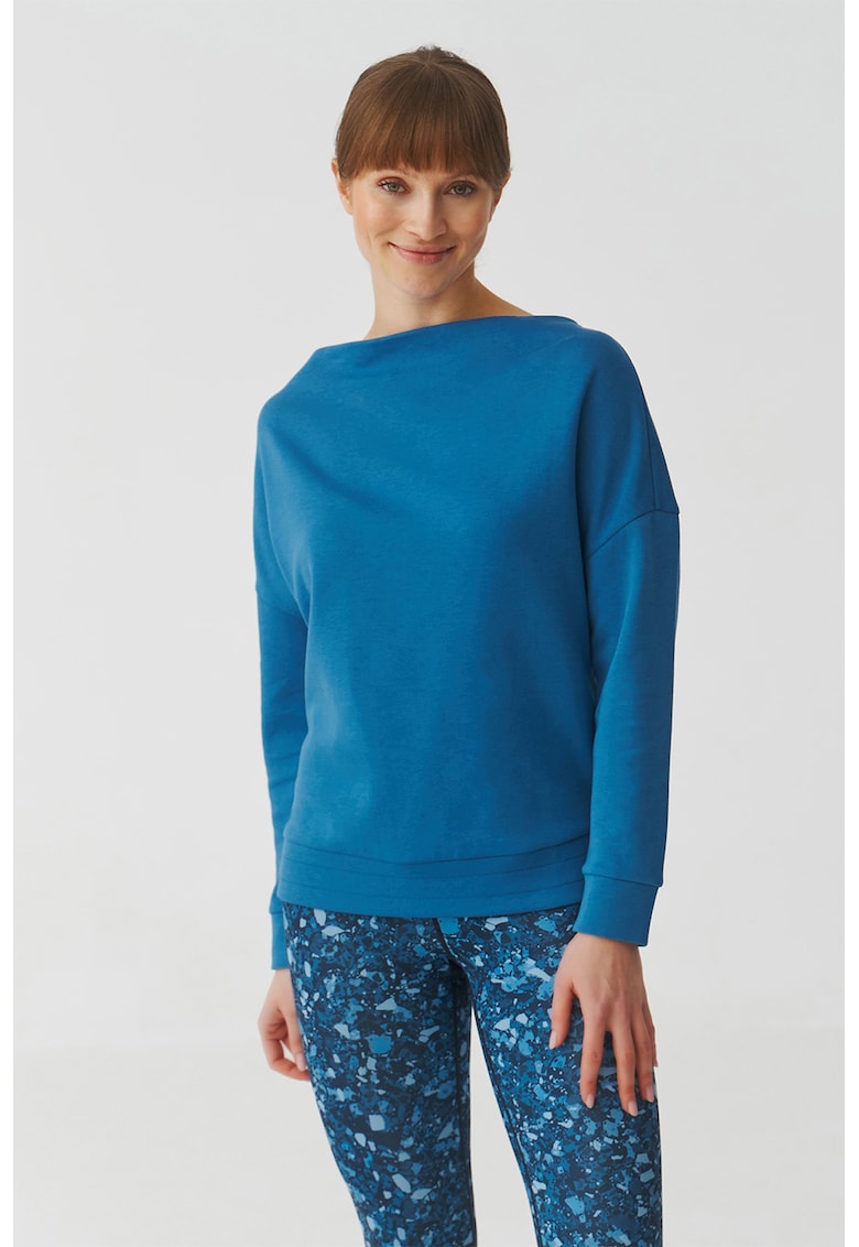 Bluza de trening cu decolteu barcuta Silvana - Albastru