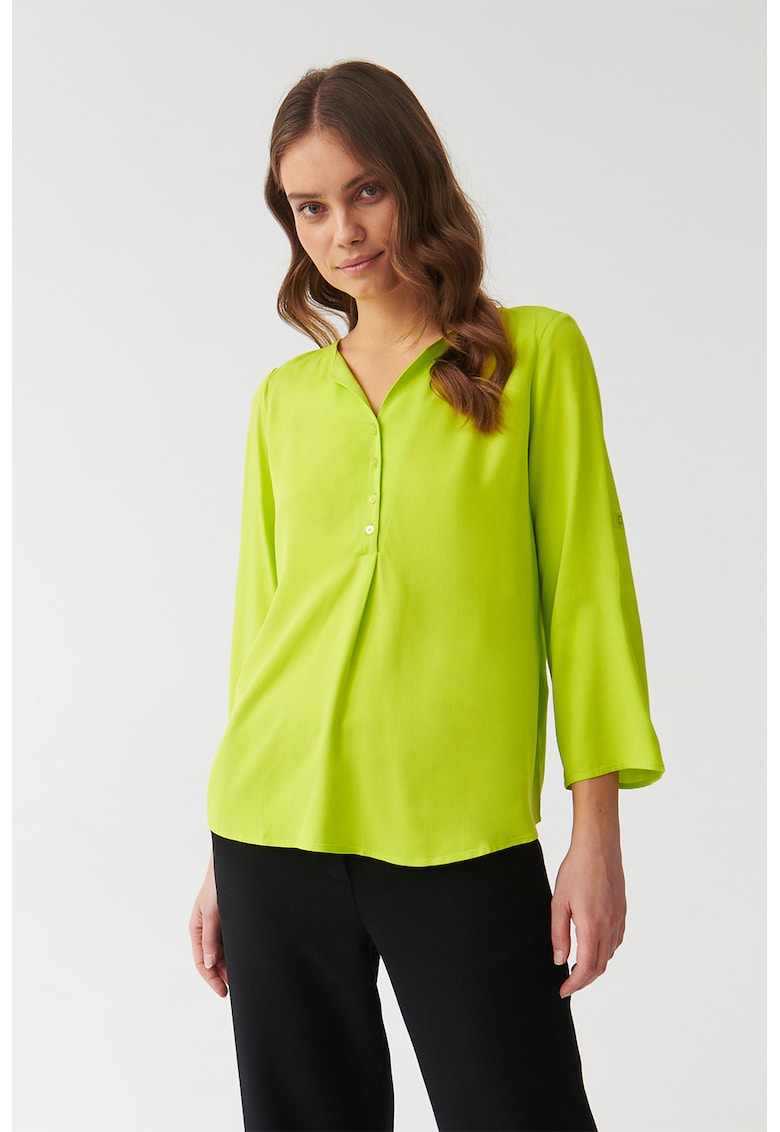 Bluza vaporoasa cu maneci cazute - Verde lime