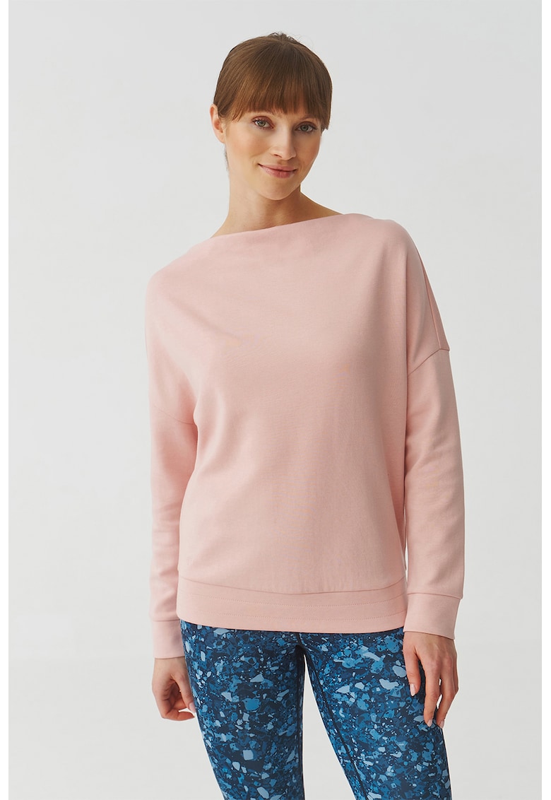 Bluza de trening cu decolteu barcuta Silvana - Roz pal