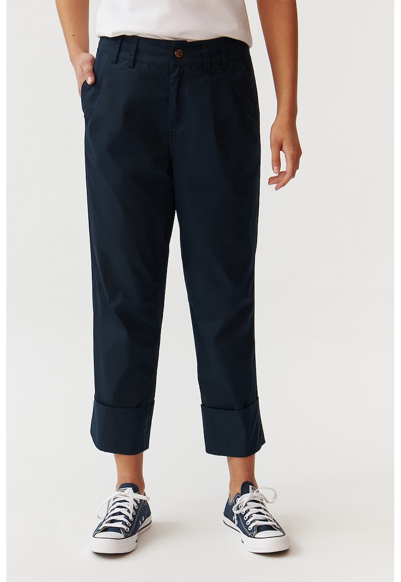 Pantaloni crop cu buzunare Erto - Bleumarin