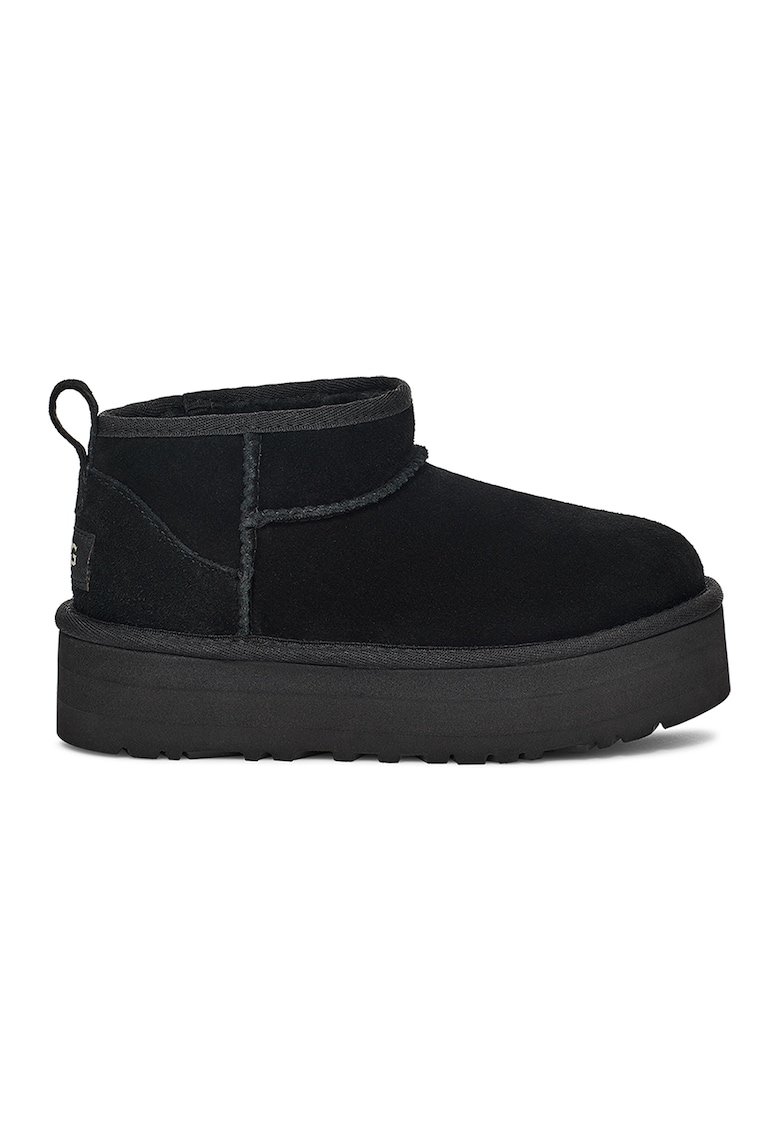 Ghete de piele intoarsa fara inchidere Classic Ultra - Negru
