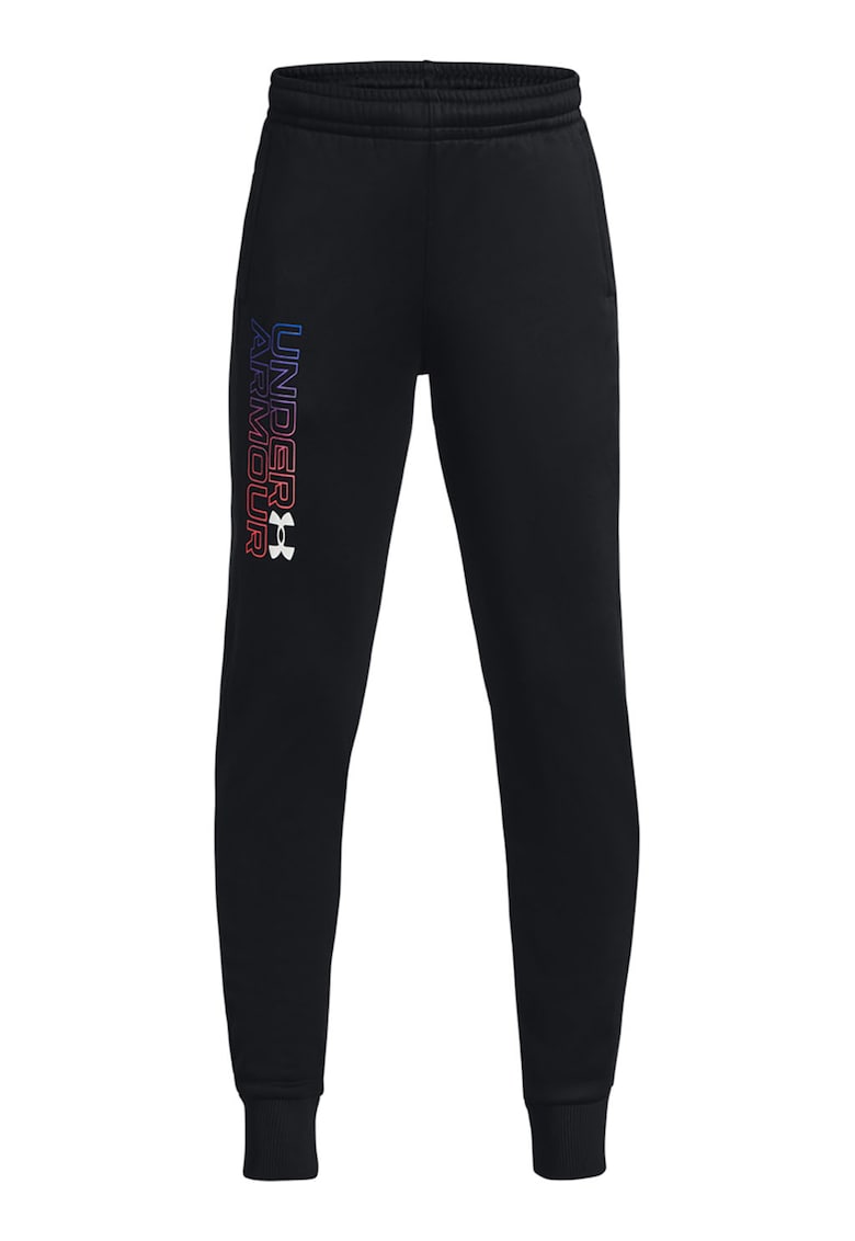 Pantaloni c logo pentru fitness - Negru