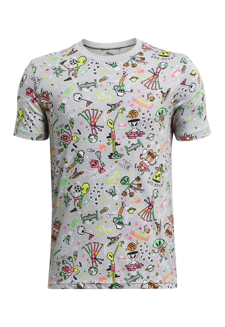 Tricou cu imprimeu pentru antrenament - Rosu/Verde/Gri