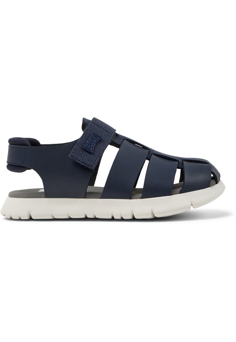 Sandale fisherman de piele cu velcro - Bleumarin