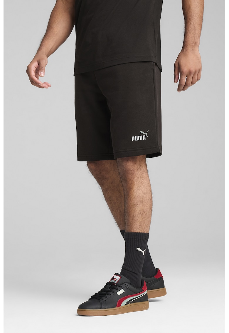 Bermude sport cu talie elastica Essentials 2 - Negru/Alb murdar