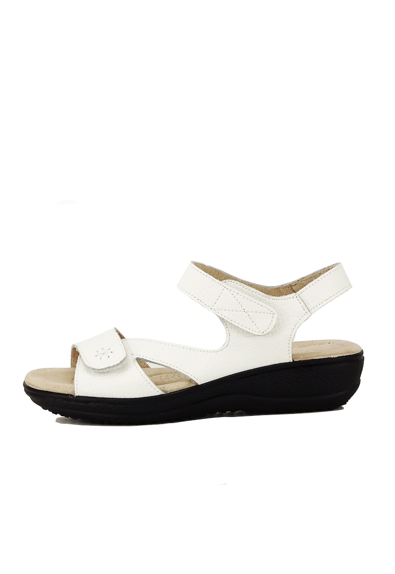 Sandale albe din piele naturala Sara 129 5501 - Alb