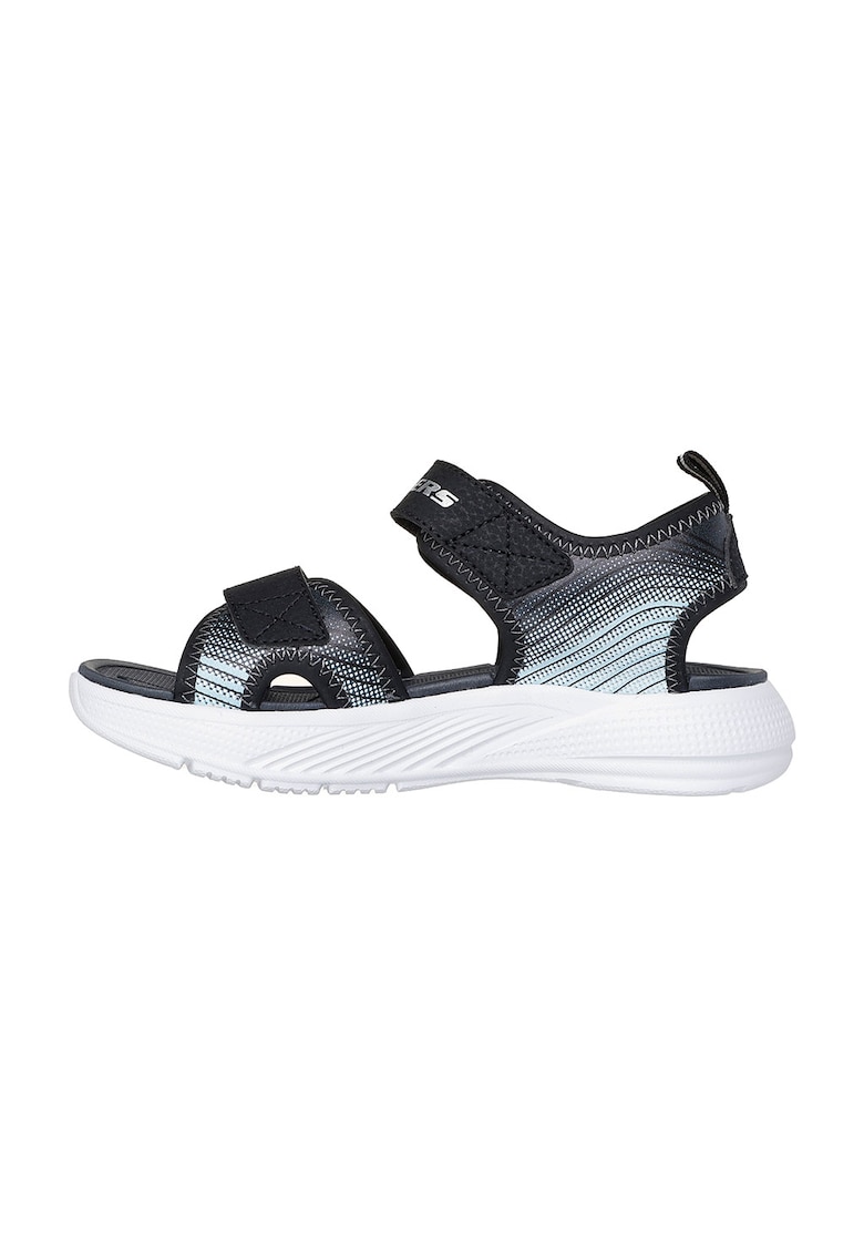 Sandale cu velcro Microspec - Negru/Argintiu