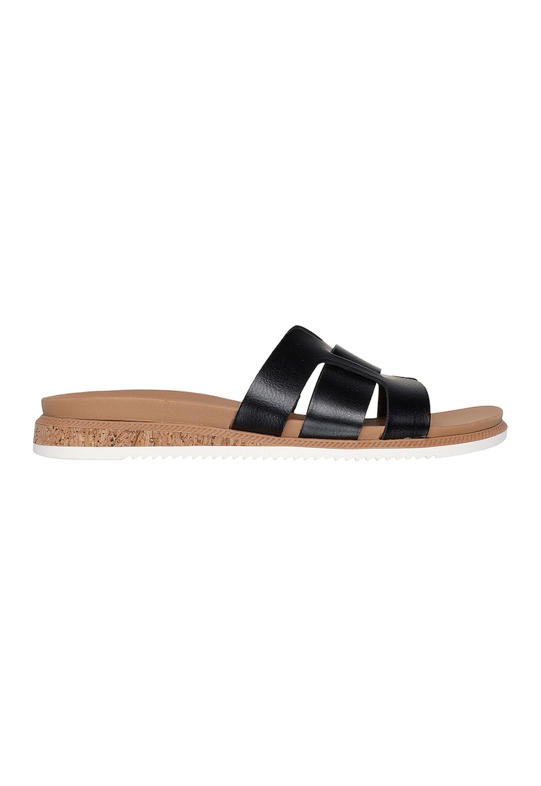 Papuci de piele ecologica Desert Kiss - Negru