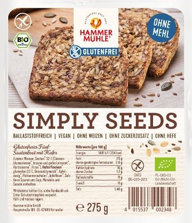 Paine cu 5 seminte, 275g, Hammer Muhle