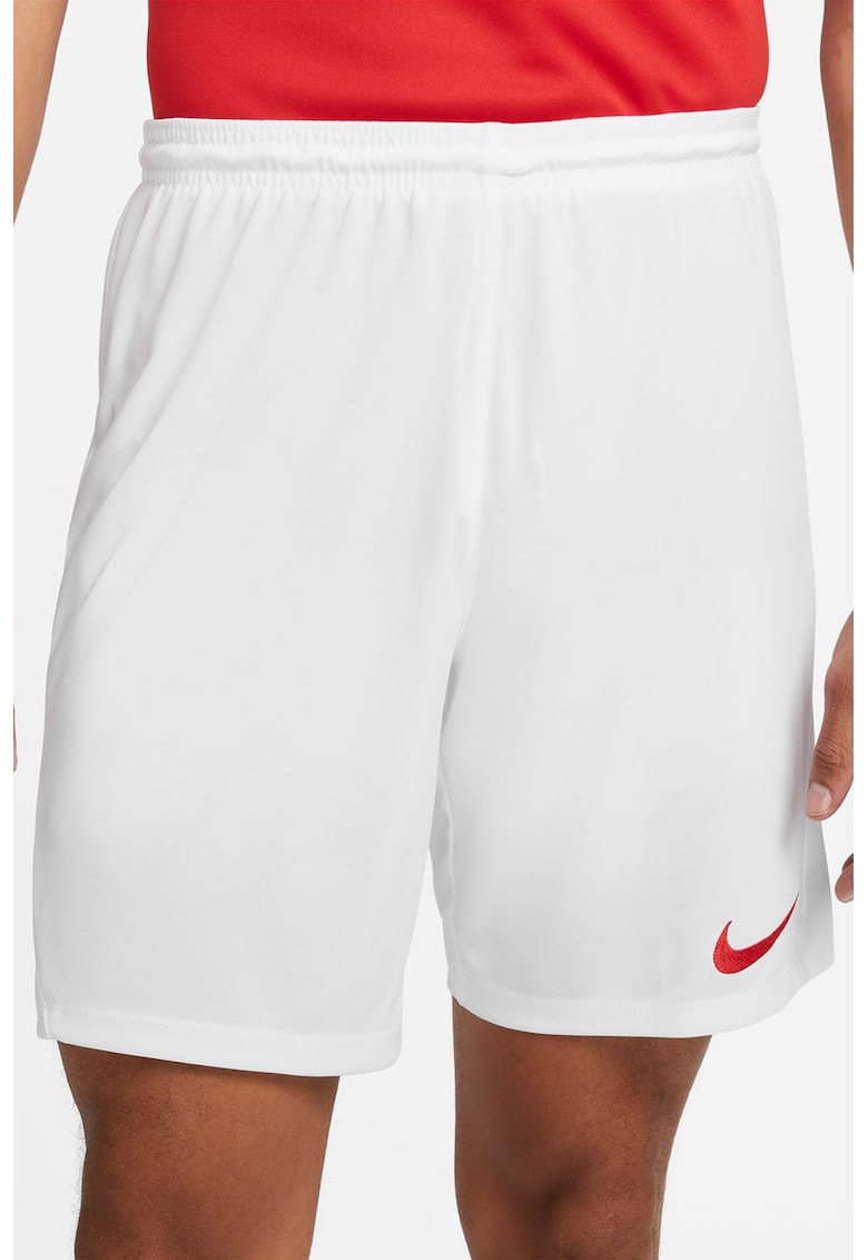 Pantaloni scurti cu tehnologie Dri-FIT pentru fotbal Park III - Alb/Rosu inchis