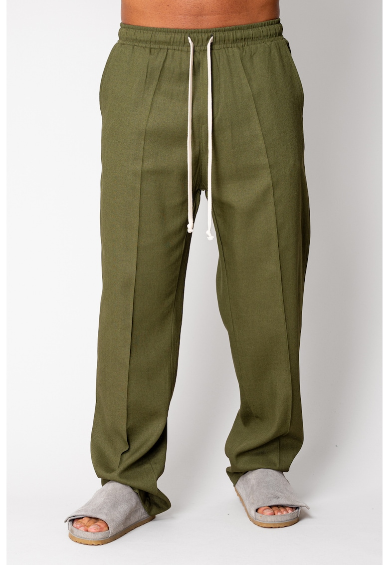 Pantaloni lung din IN cu snur Kaki 16855 - Kaki