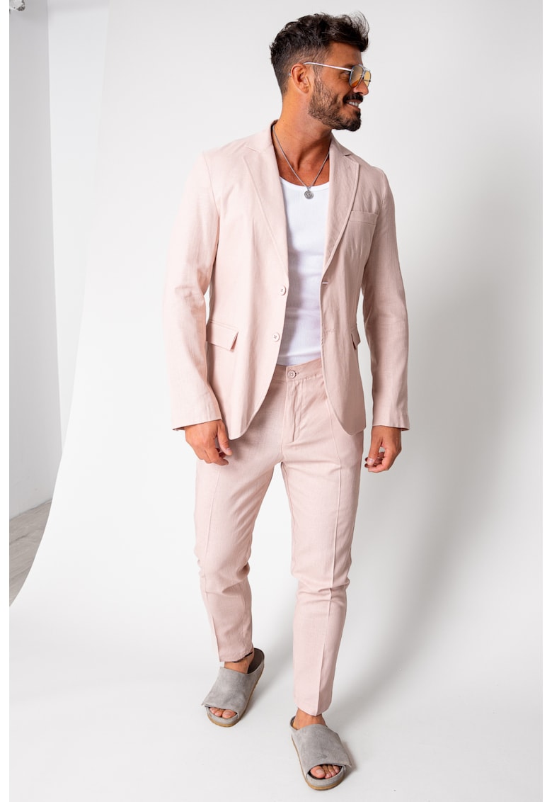 Costum Ralph din IN sacou si pantalon lung Light Rose New 16847 - Roz deschis