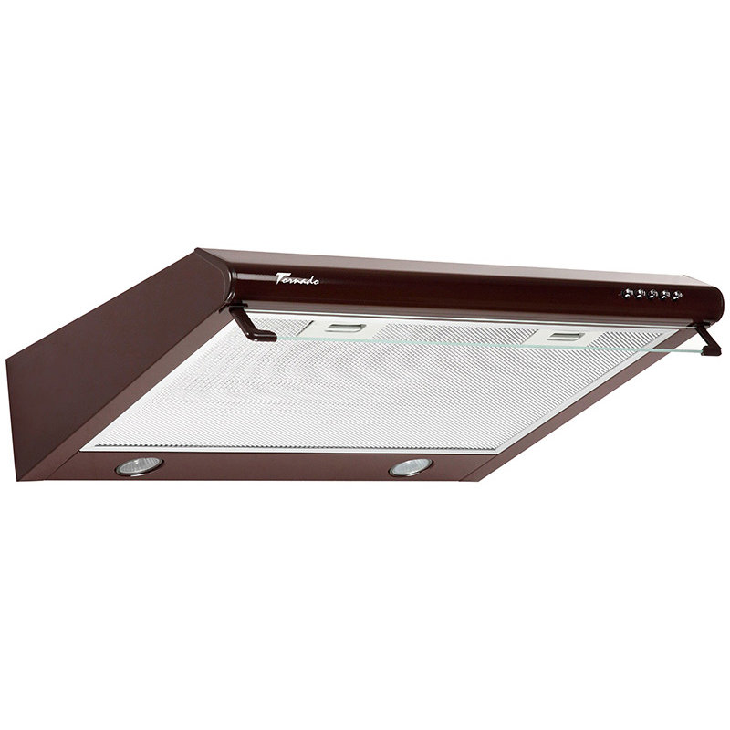 Hota traditionala Tornado Bona 10 (50) LED, 1 motor, latime 50 cm, absorbtie 380 m3/ora, filtru anti-grasimi aluminiu 5 straturi, Maro