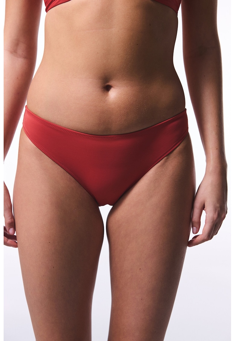 Bikini clasic cu model uni - Rosu stins