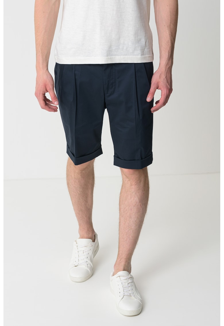 Bermude chino cu buzunare oblice - Bleumarin