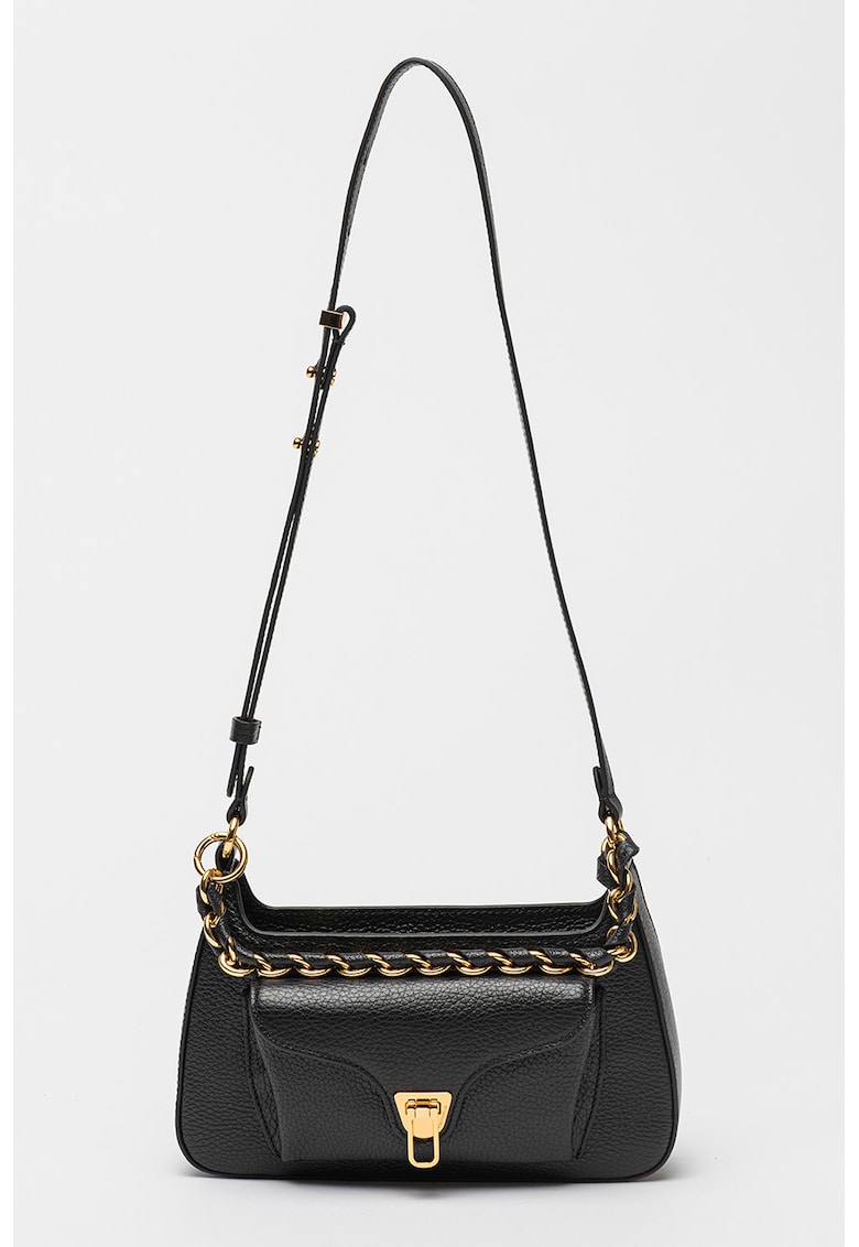 Geanta crossbody din piele cu bareta detasabila din lant Beat Generatio - Negru