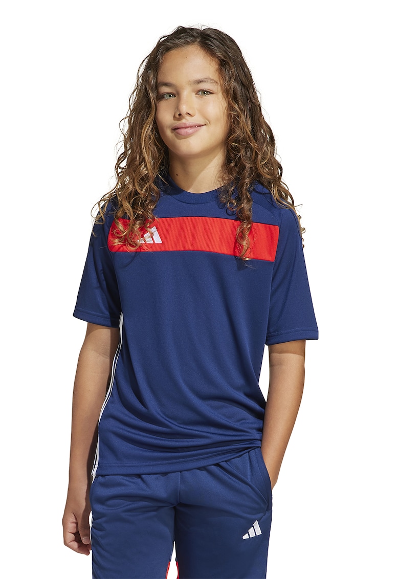 Tricou pentru fotbal Tiro Essentials - Rosu/Bleumarin