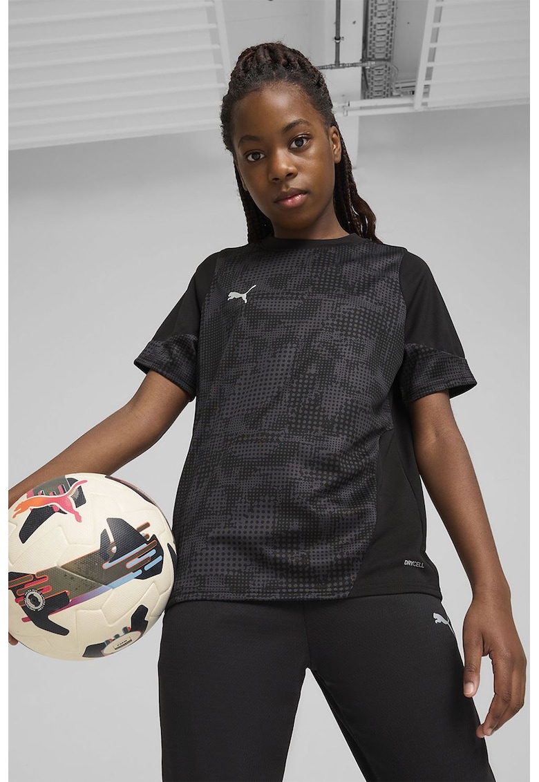 Tricou cu model - pentru fotbal - Negru/Gri antracit