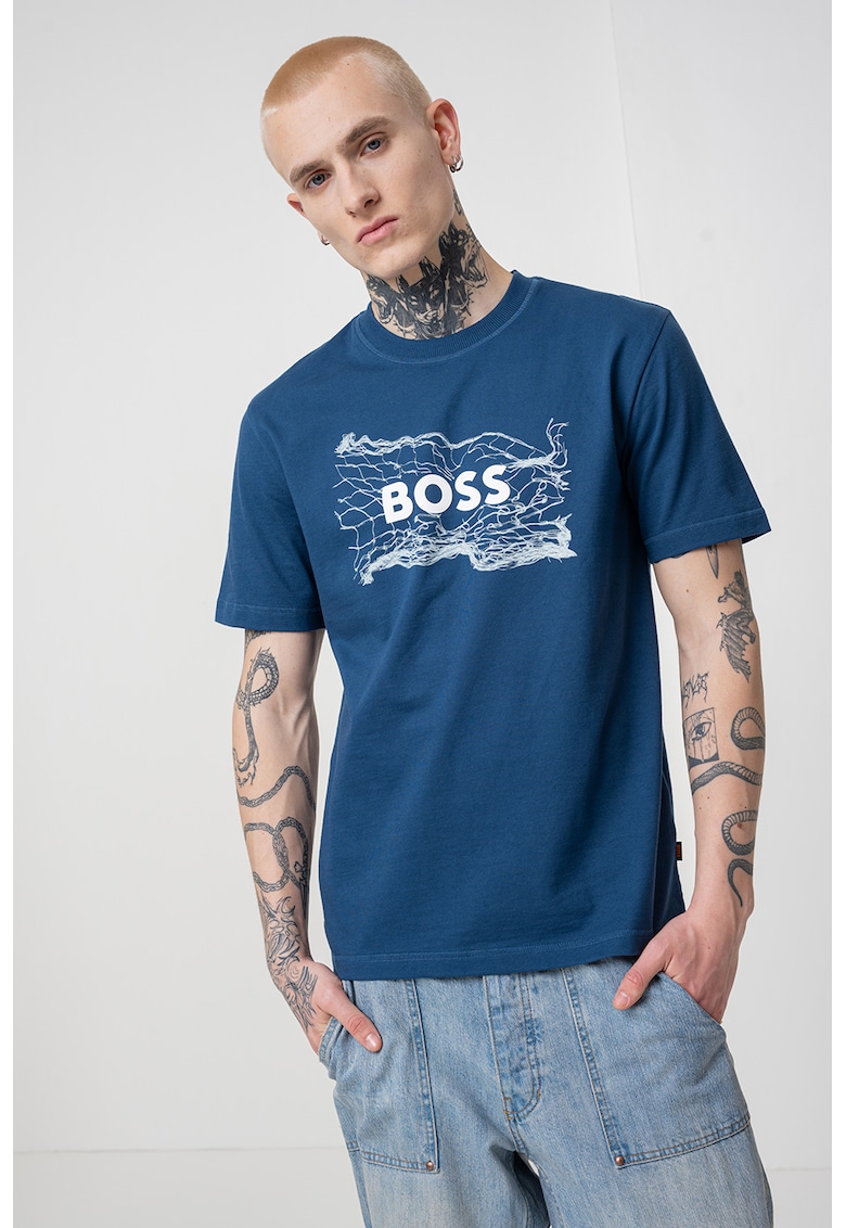 Tricou cu logo - Albastru