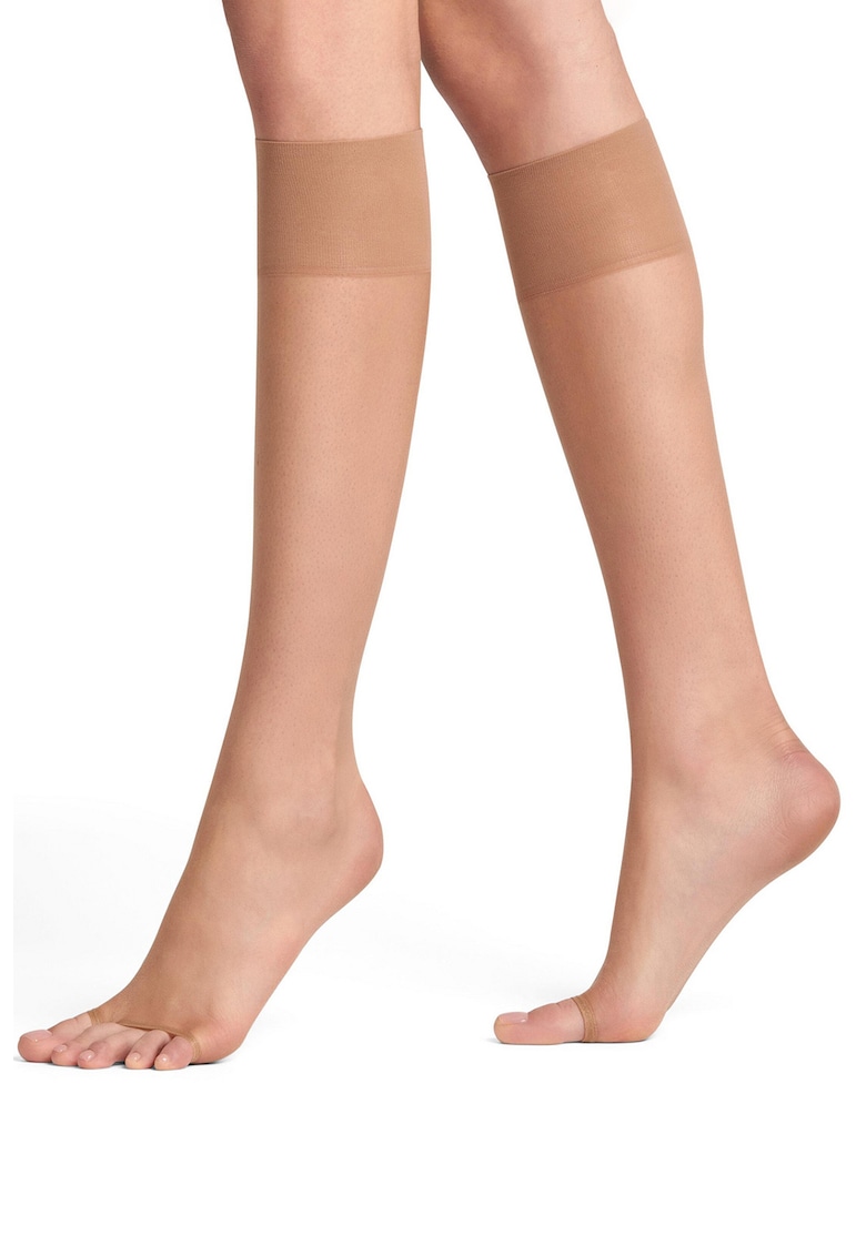 Sosete lungi transparente fara material la nivelul degetelor Shelina - 12 DEN - Maro taupe deschis