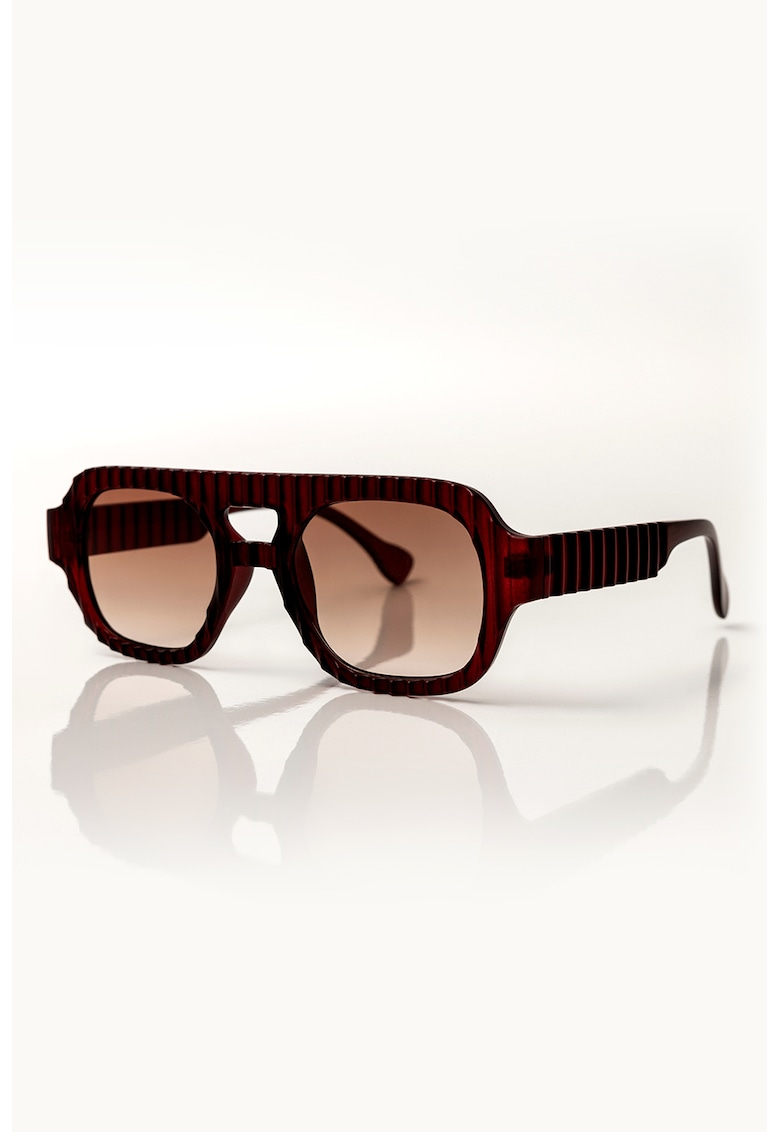 Ochelari de soare aviator cu lentile in degrade - Maro inchis