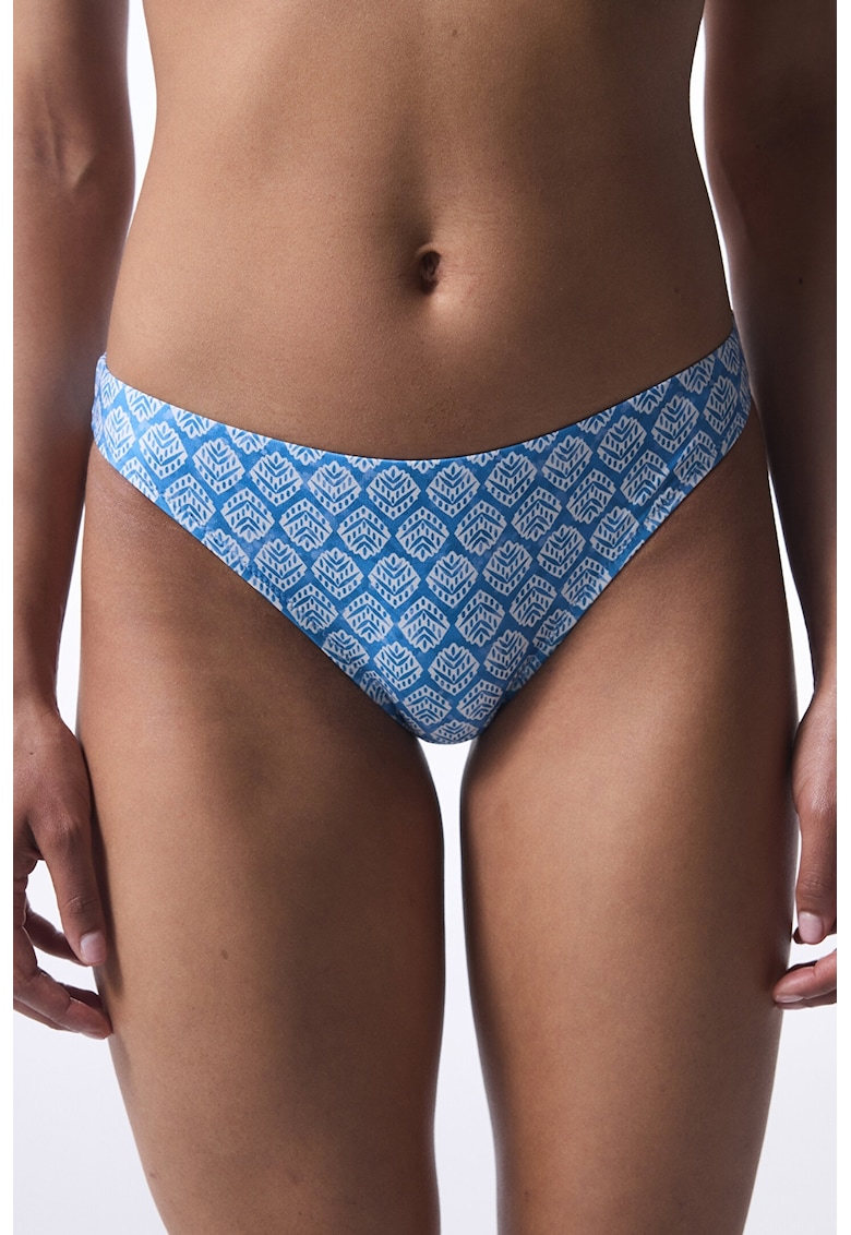 Slip cu model - Alb/Albastru