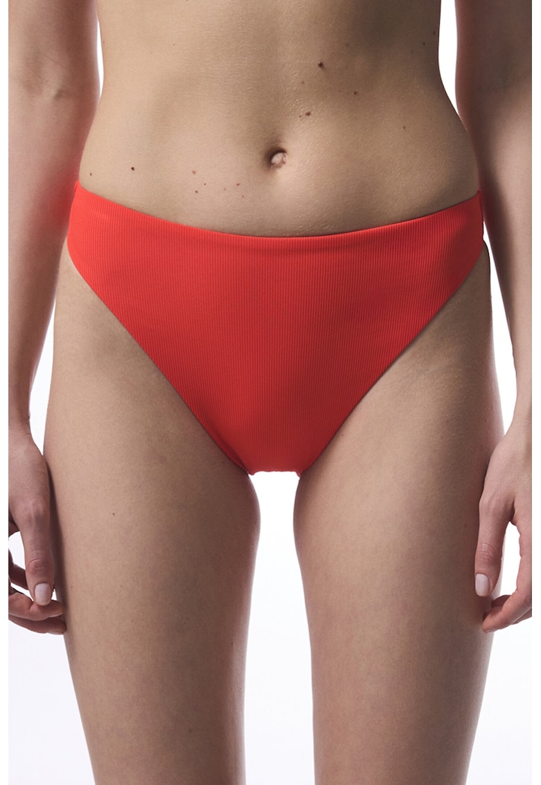 Bikini cu model uni - Rosu vermillion