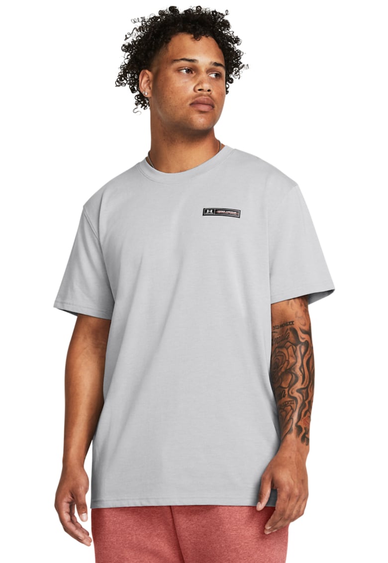 Tricou cu decolteu la baza gatului Heavyweight - Gri deschis
