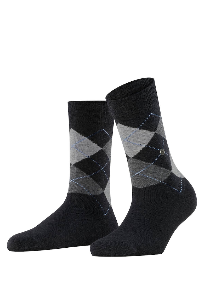 Sosete lungi cu model - Negru/Gri/Albastru deschis