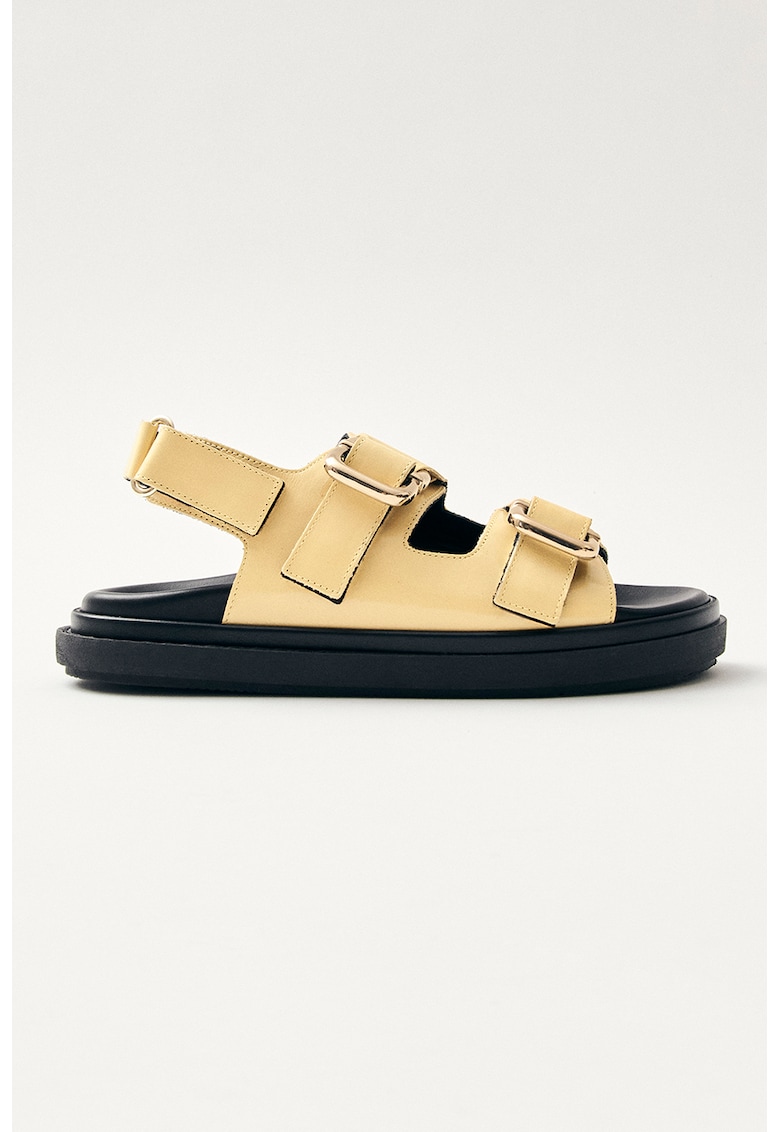 Sandale de piele cu velcro Harper - Bej
