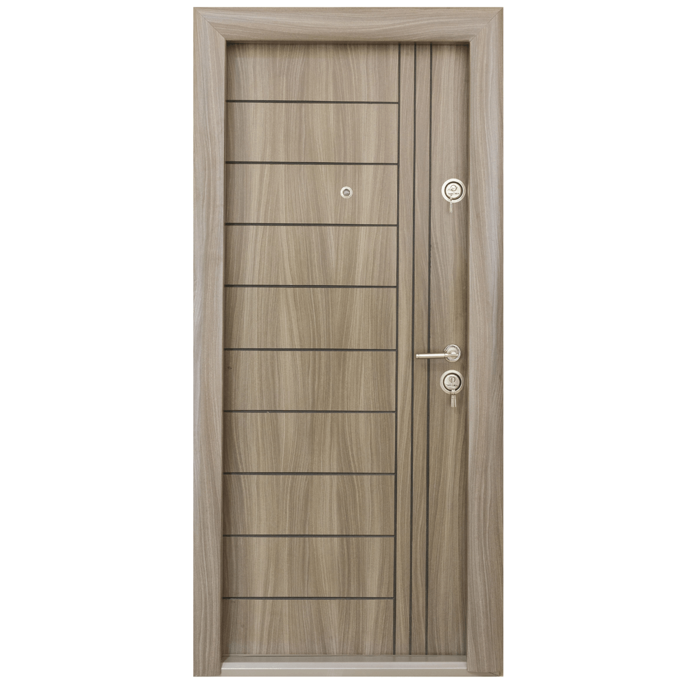Usa metalica de intrare in apartament Arta Door 309, MDF laminat, deschidere stanga, culoare tanganica, 880 x 2010 mm
