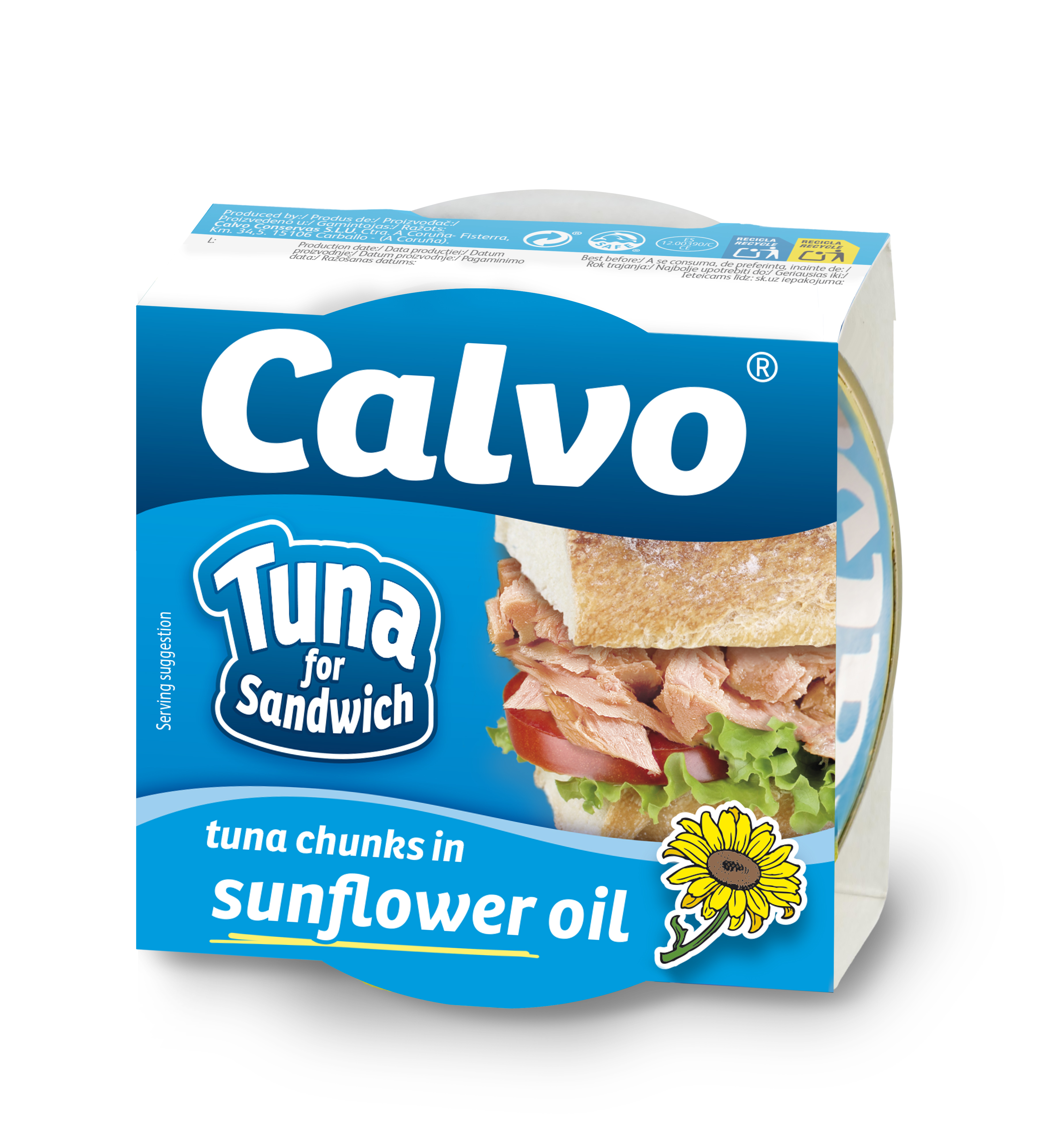 Ton Pentru Sandvis In Ulei Vegetal Calvo 142g