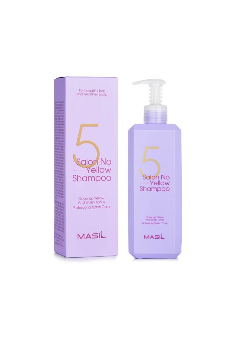 Sampon mov pentru par blond -  5 Salon No Yellow Shampoo - Jumbo - 500ml