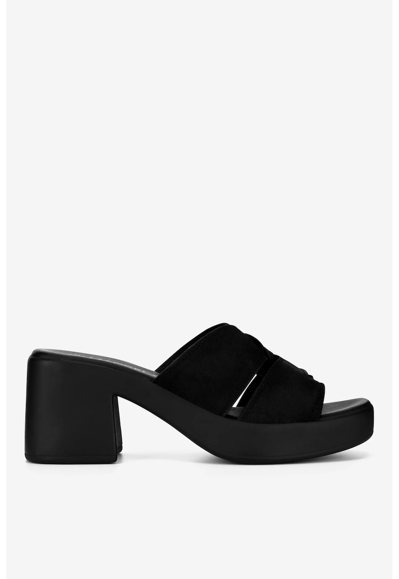 Papuci dama  5905588618591 - Piele nabuc - Negru - Negru