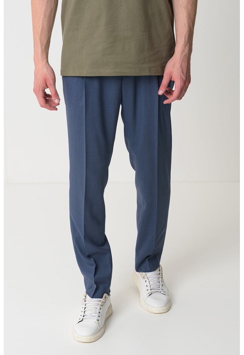 Pantaloni slim fit din amestec de lana Getlin - Albastru indigo