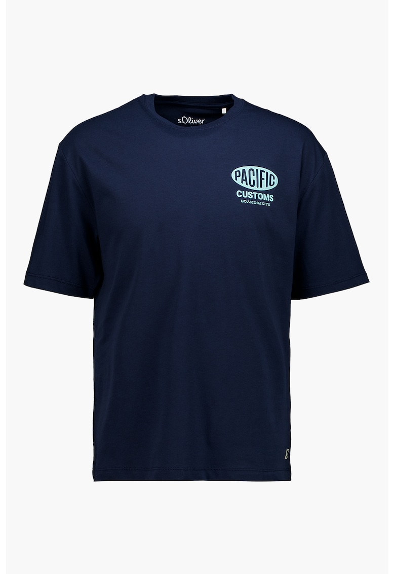 Tricou cu imprimeu text - Bleumarin