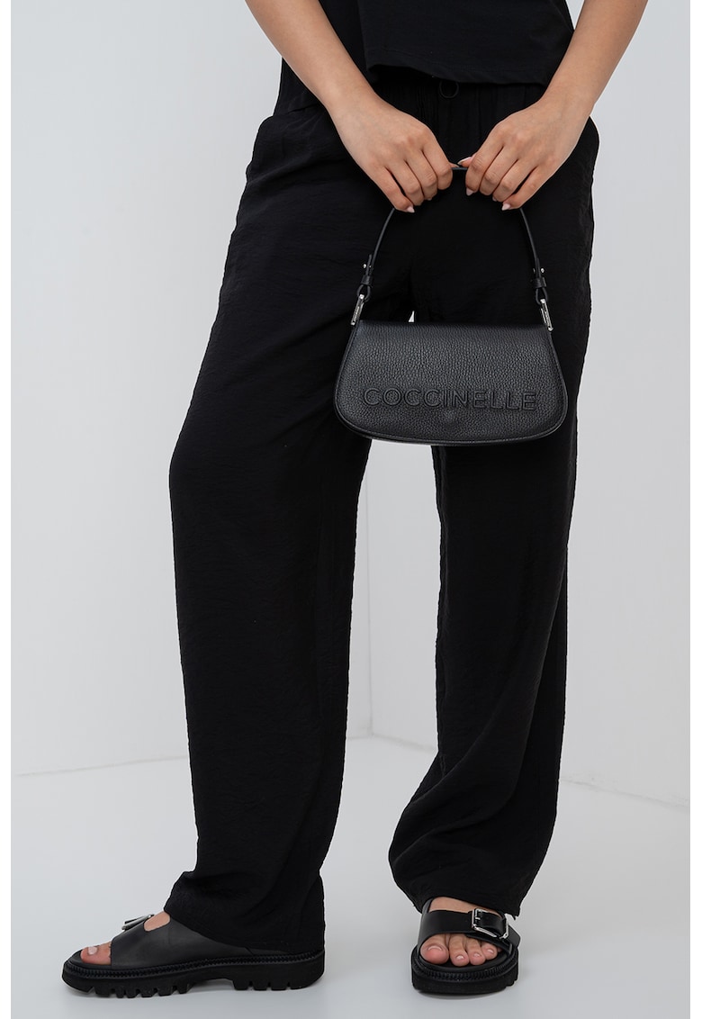 Pantaloni relaxed fit cu imprimeu grafic - Negru