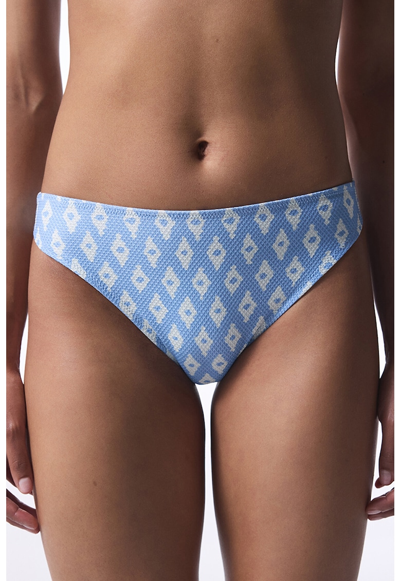 Slip texturat cu imprimeu - Albastru pastel/Alb optic