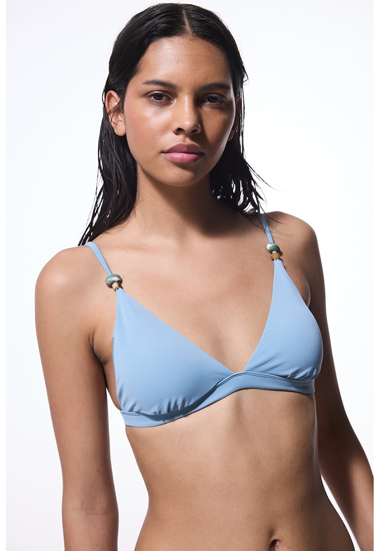 Sutien uni triunghiular - Albastru pastel