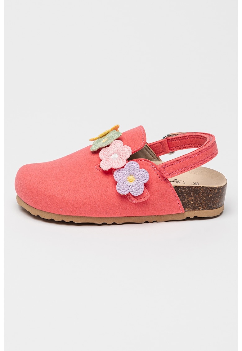 Papuci de piele cu platforma - Roz pastel/Lila/Caramel