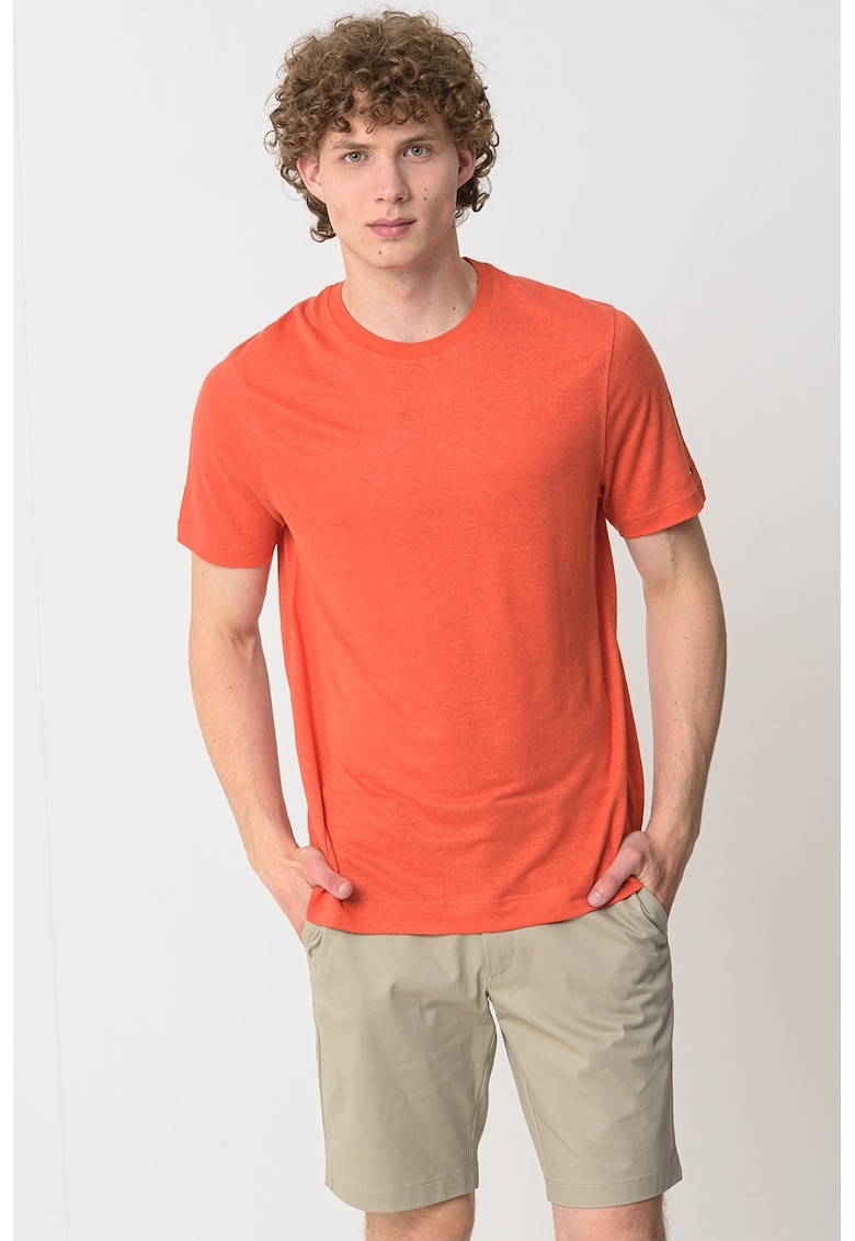 Tricou uni din amestec de in - Portocaliu