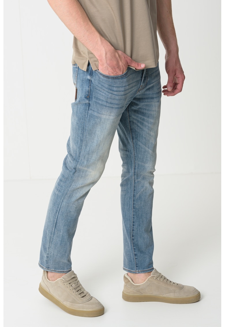 Blugi skinny J14 - Albastru deschis melange