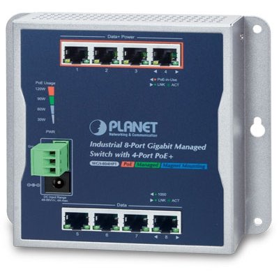 Switch Industrial WGS-804HPT 8 porturi Blue Grey