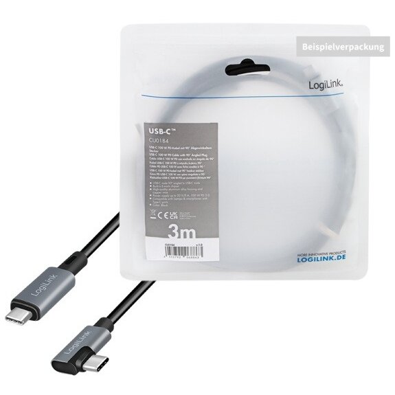 Cablu Date USB-C 2.0m  Unghi Negru