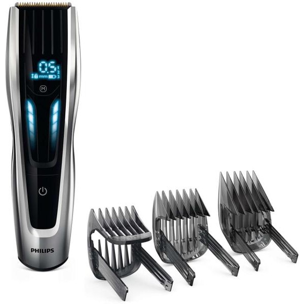 Masina de tuns Philips HC9450/15, Baterie, Interfata Digital Swipe, 400 setari pentru lungime, 0.5-42 mm, Negru/Argintiu