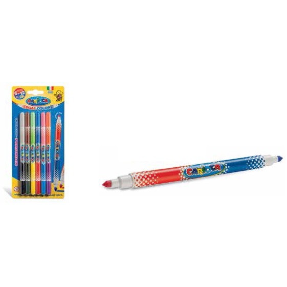 Carioca super lavabila, bicolor,  6 buc/blister, CARIOCA Bi-color