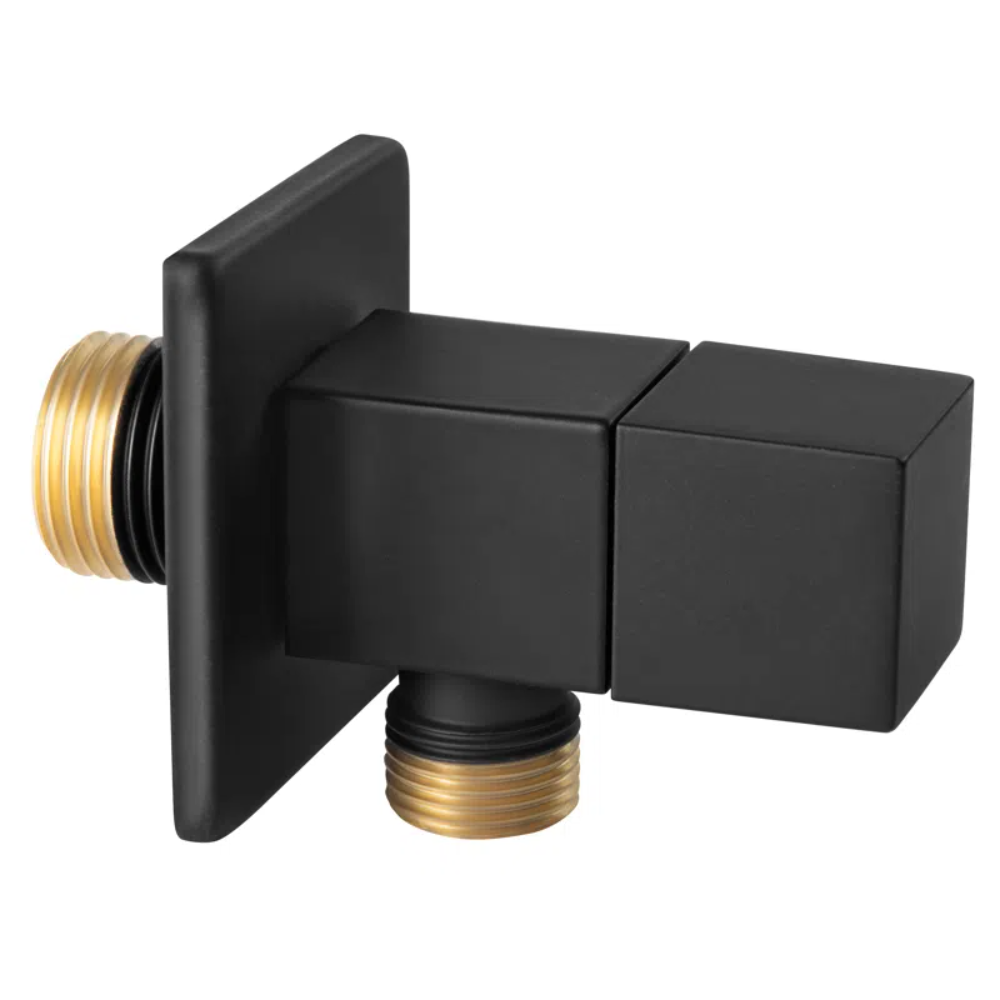 Robinet coltar Ferro Quadro Z293-BL, cu cartus ceramic, negru mat, 1/2x3/8